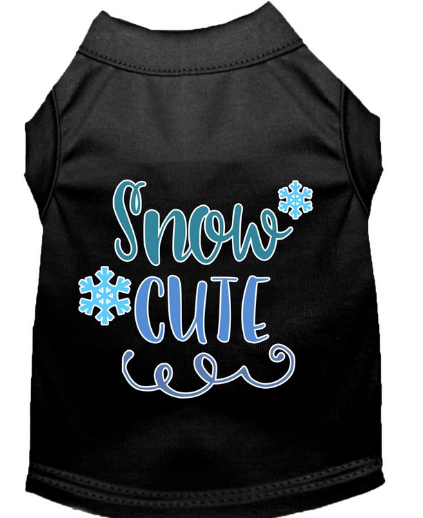 Snow Cute Screen Print Dog Shirt Black XS